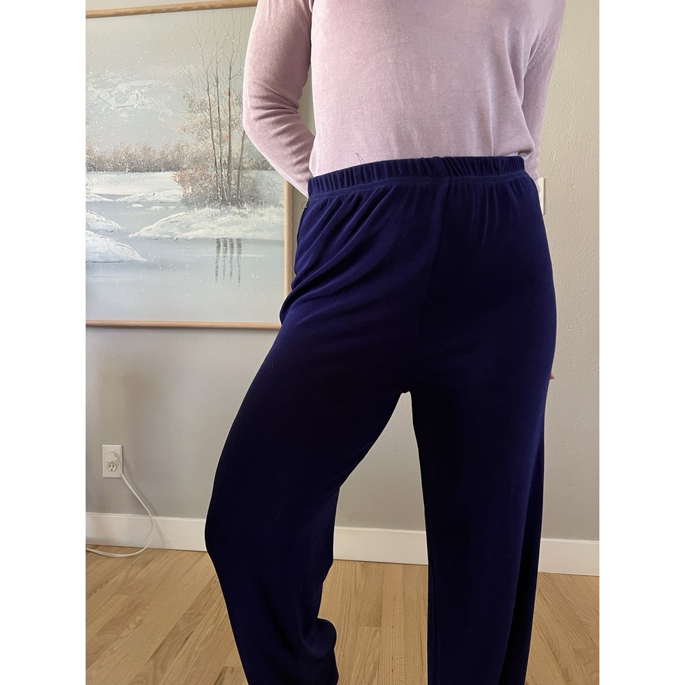 JOSTAR ACETATE Spandex SLINKY Knit DRESS PANTS Royal Blue M Medium Straight Leg - Picture 10 of 11